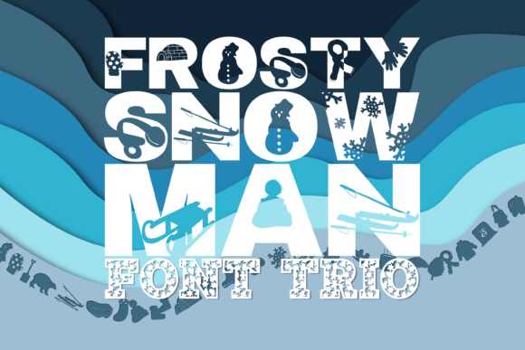 Frosty Snowman Trio Font for Editorial Design